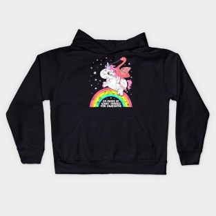 Cute Funny Unicorn Flamingo Awesome Saying Rainbow Kids Hoodie